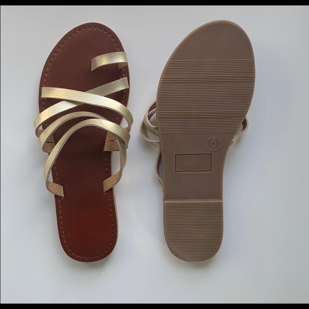 Gold strap sandals